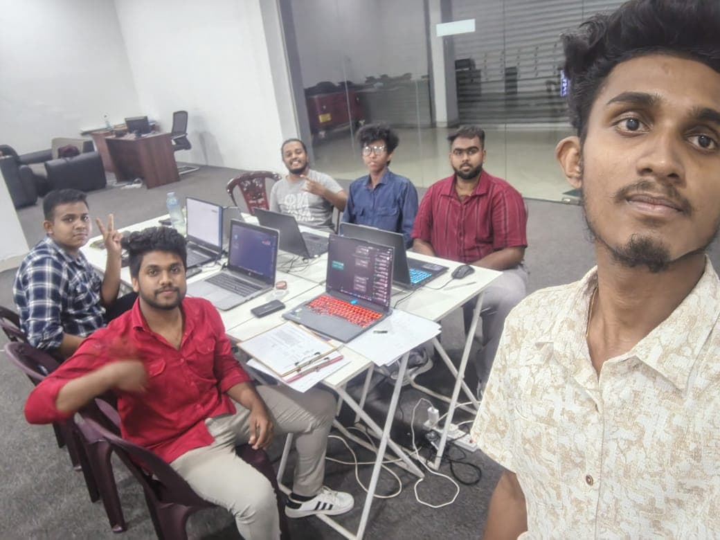 SoftGen team collaborating intensely during the hackathon